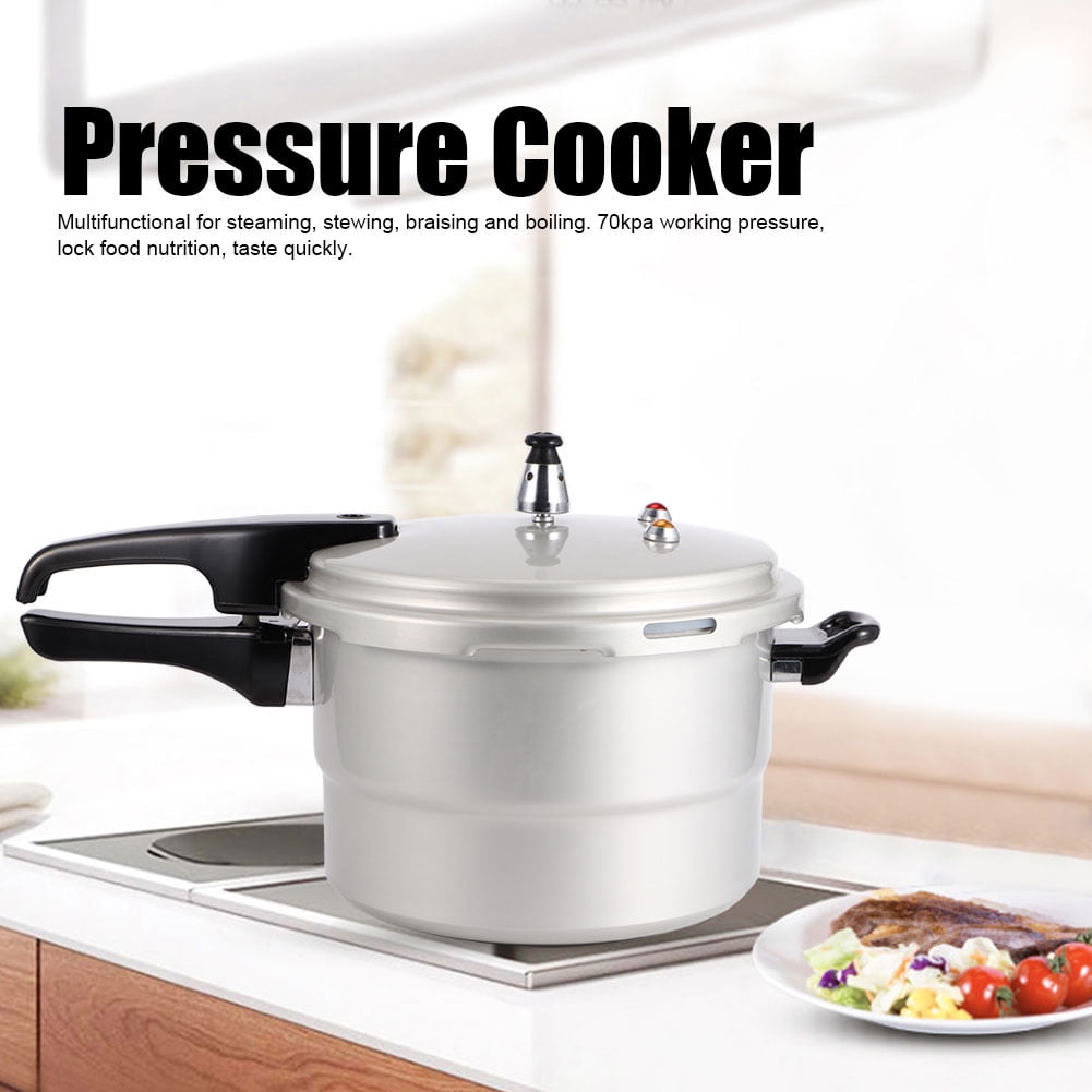 Explosion-Proof Household Pressure Cooker with Anti-Scald Handle Stainless Steel Pressure Cooking Pot Pressure Pot with Steaming Layer for Gas Electric Ceramic Stove 20cm