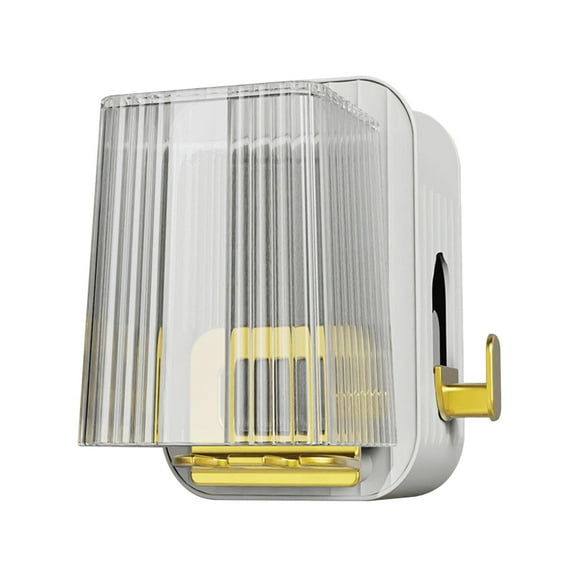 NSESSHome Wall Mount Toothbrush Holder with Cover, Self Adhesive Toothbrush Storage Organizer for Shower, Toothpaste and Toothbrush Hanger for Bathroom, Dorm