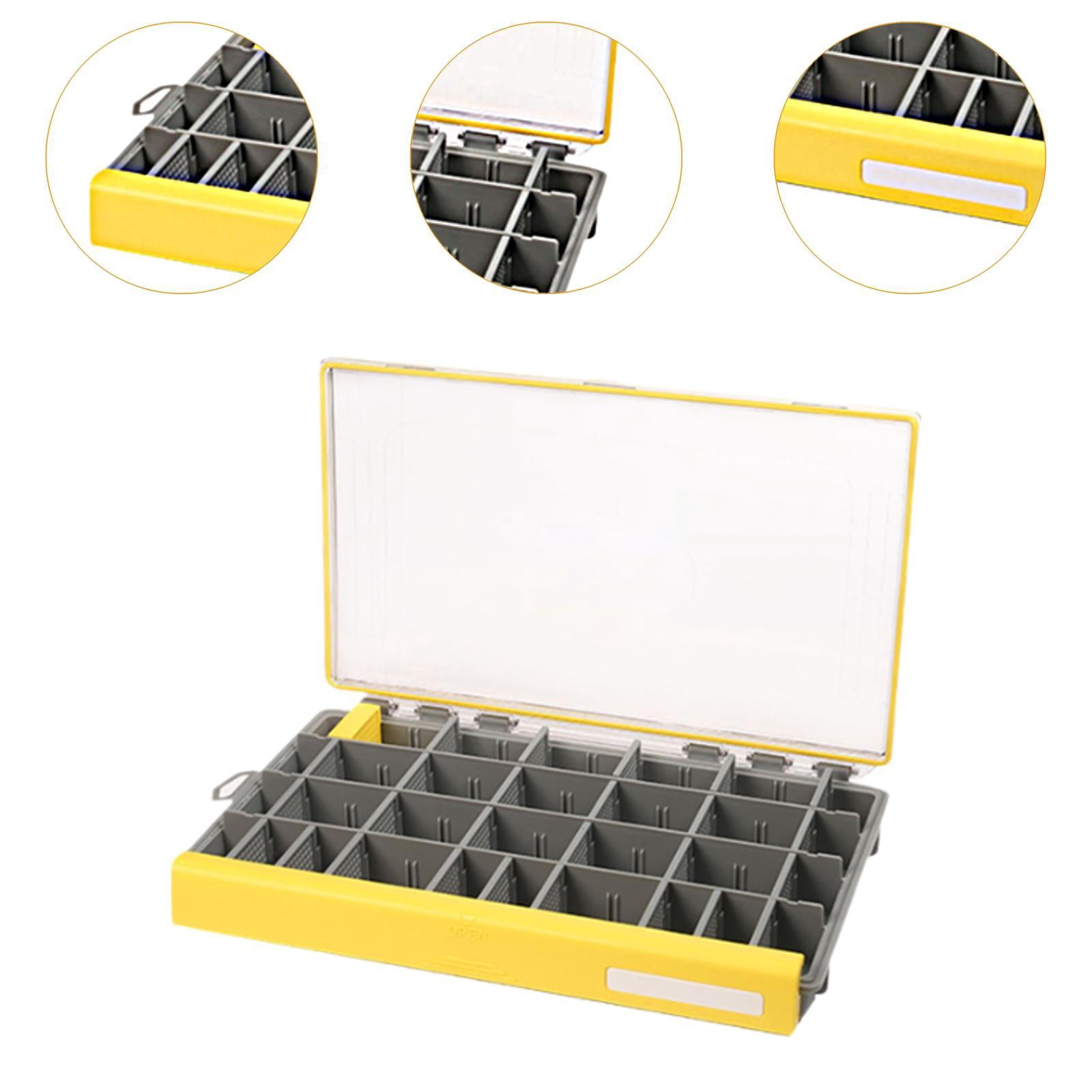 Wswqop Fishing Tackle Box Lightweight Multi Grids Lure Box Convenient Storage Container 35.5x23x4.5cm