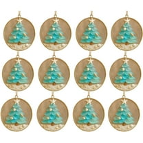 Sea Glass Christmas Tree Ornament Handmade Holiday Hanging Decoration, Coastal Style Christmas Tree Pendant for Home Party Festival Decor