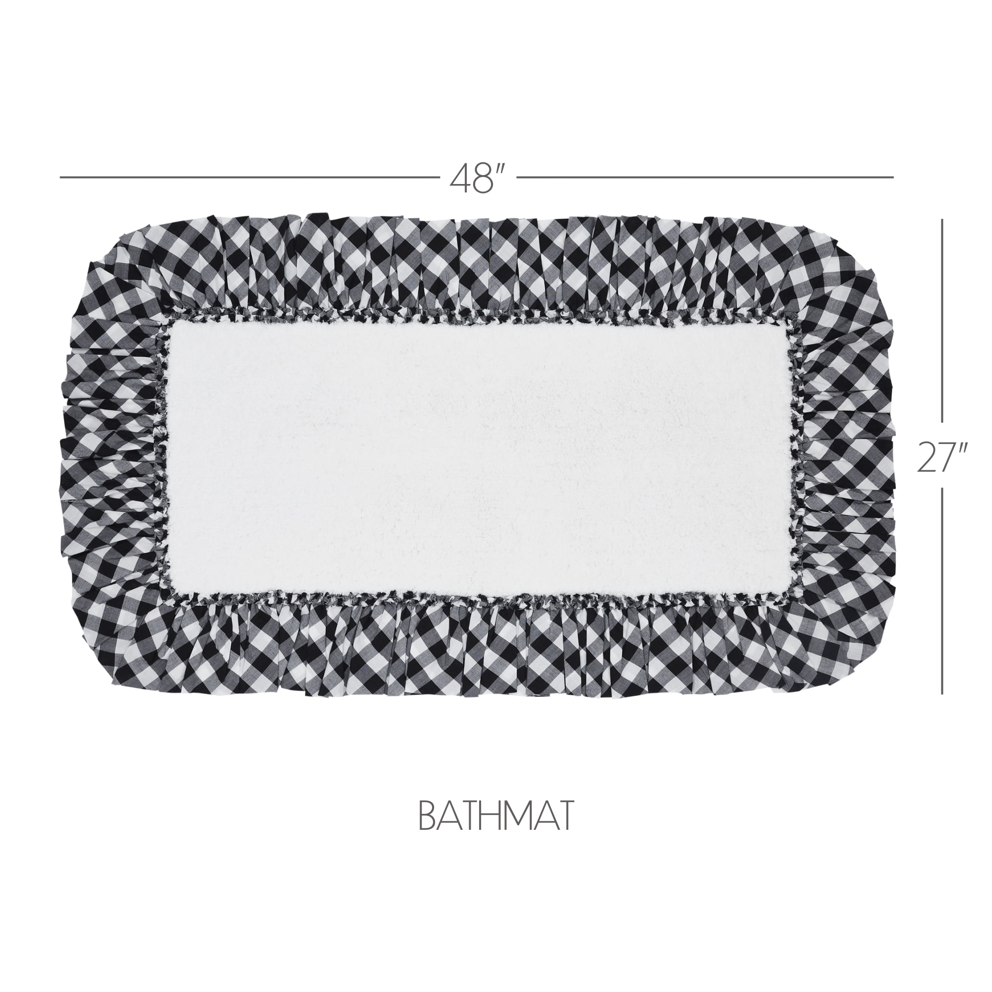 VHC Brands Annie Buffalo Check Bath Mat, Black, 27x48