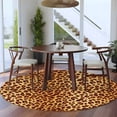 thumbnail image 4 of Round Rugs 5 Ft, Leopard Texture Print Non Slip Area Rugs for Kitchen Bedroom Entryway, Orange Yellow Retro Farmhouse Washable Carpet Runner Rug Floor Mats for Bedroom Home Decor, 4 of 9