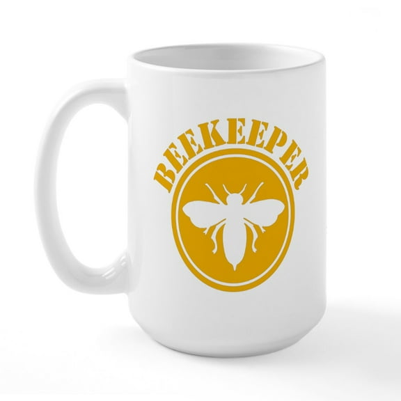 CafePress - Beekeeper Stencil Large Mug - 15 oz Ceramic Large White Novelty Mug