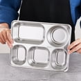 thumbnail image 6 of AOOOWER Stainless Steel Divided Dinner Tray Lunch Container Food Plate for School Cantee, 6 of 17