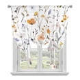 thumbnail image 2 of Rustic Retro Tie Up Curtain 45 Inches Long, Wildflower Colorful Floral Blossom Plant Balloon Style Kitchen Window Curtain Over Sink, Small Window Rod Pocket Curtain 42"x45", 2 of 9