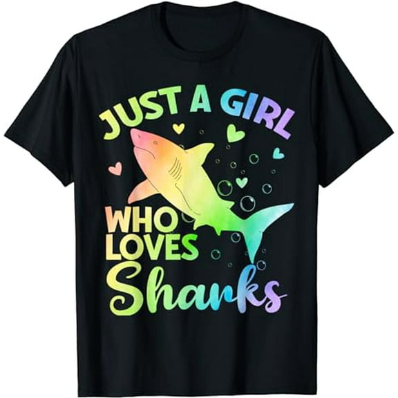 Just a Girl Who Loves Sharks Cute Shark Lover Girls T-Shirt