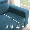 thumbnail image 5 of Euroco 87" Velvet Loveseat Modern 2-Seater Sofa Couch with Multi-Angle Adjustable Headrest for Living Room, Blue, 5 of 10