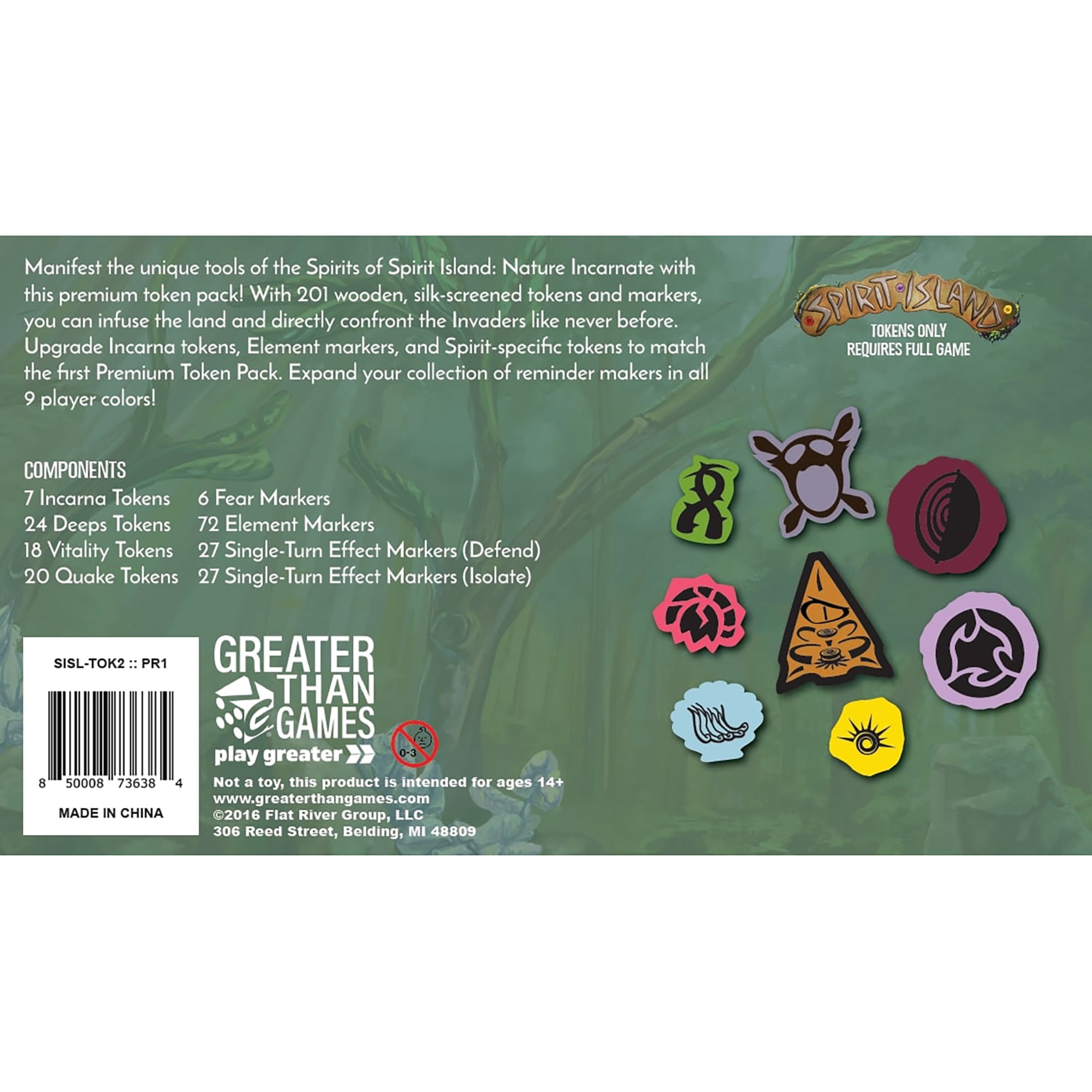 Spirit Island: Premium Wooden Token Pack #2, Board Game Accessory 