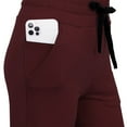thumbnail image 5 of Susanny Womens Casual Summer Cropped Lightweight Pull on Capris Petite Gym Loose Crop Pants Gaucho Low Waist Capri Pants Wine L, 5 of 8