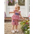 thumbnail image 4 of Cenuakty Little Girls Independence Day Outfits 6M 12M 18M 24M 2T 3T 4T Tops and Plaid Shorts Set, 4 of 9