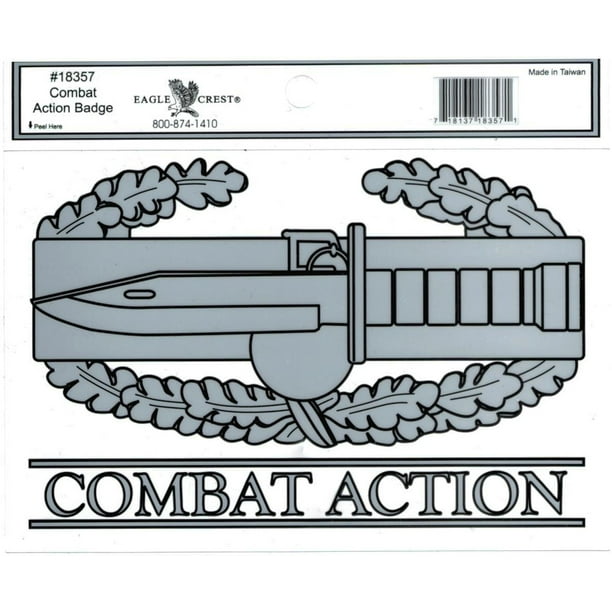 Combat Action Badge Outside Car Decal Sticker [2Pack Clear 6" x 5