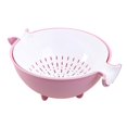 thumbnail image 3 of CIMAXIC Pink Plastic 2-in- Strainer and Set for Fruits Vegetables, 3 of 8