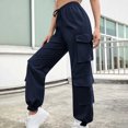 thumbnail image 7 of hotojiny Cuffed Cargo Pants for Women High Waist Lightweight Workout Joggers Casual Adjustable Drawstring Travel Sweatpants with Multi Pockets, 7 of 7