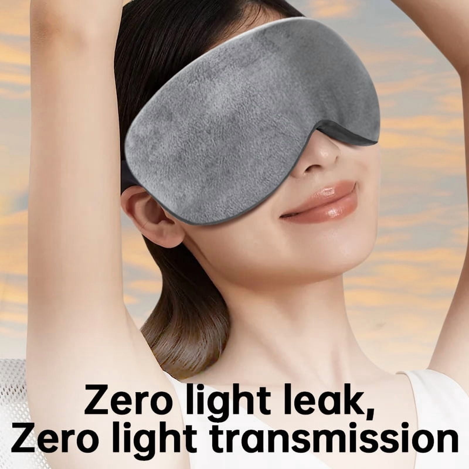 Heated Sleep Mask, 100% Blackout 3D Contoured Eye Mask for Sleeping with Removable Graphene Heating Pad, A USB-Powered Travel Essential for Men and Women