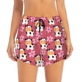 thumbnail image 4 of Lsque Cow And Flower Printed Women's Running Shorts with Liner Pockets,Elastic Quick Dry Workout Athletic Gym Yoga Shorts,Womens High Waist Shorts-Large, 4 of 9