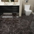 thumbnail image 3 of 20 PCS Brown Black Marble Floor Tile Bathroom Self Adhesive Vinyl Stick on Tiles Glossy Granite Floor Tiles Peel and Stick Waterproof Kitchen Vinyl Flooring for Bedroom Laundry Room 12" x 12", 3 of 16