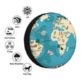 thumbnail image 4 of Sikiie World Map With Animal PVC Leather Spare Tire Wheel Cover Spare Tire Cover, for Car Truck SUV Camper Trailer Universal Fit(14-17in)-17 inch, 4 of 6
