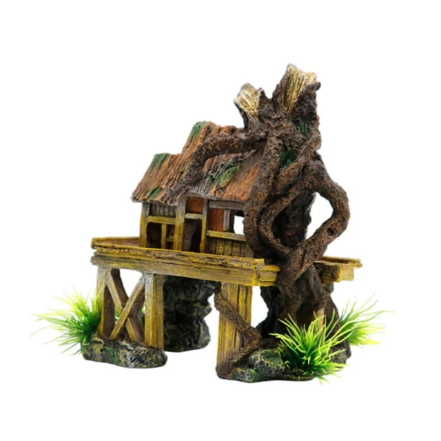 Refugio para acuarios,Decoración de acuarios con castillos de resina,Casa de reptiles y peces artificiales para pecera,Decoración de cueva para esconderse en casa Cueva para esconderse de