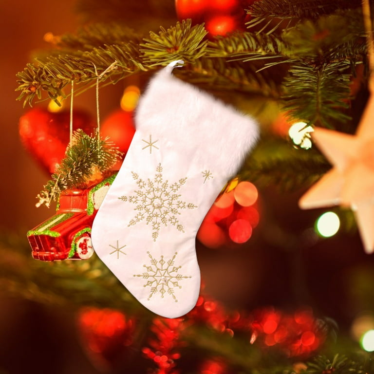 Holographic Christmas Tree Snowflake Christmas Stockings - Temu
