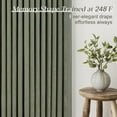 thumbnail image 4 of Sage Green Pinch Pleated Linen Curtains 102 Inches Long for Living Room Bedroom with Rings Hooks Clips Back Tab Semi Sheer Curtains Light Filtering Boho Farmhouse Drapes Light Green, 4 of 8