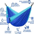thumbnail image 2 of HOMEYA Kids Camping Hammock,Ultralight Portable Parachute Nylon Sling Swing Hammock,Durable Kids Camping Gear with Tree Strap & Carabiners,Up to 500lbs, 2 of 7