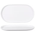 thumbnail image 1 of Uxcell 2Pcs Bandejas para Servir Comida Rápida, 14.8x8.1" Ovaladas Reutilizables para Restaurante Cocina Café Fruta Hamburguesa Almuerzo Postre, Blancas, 1 of 7