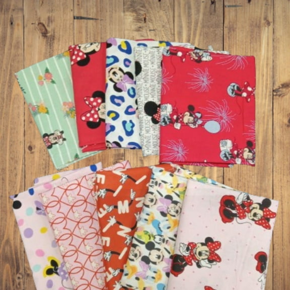 10 Fat Quarters - Assorted Minnie and Friends Fat Quarter Bundle