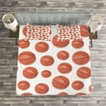 thumbnail image 3 of Ambesonne Basketball Quilted Bedspread Set 3 Pcs, Realistic Style Ball, Queen Size, Pale Cinnamon White, 3 of 3