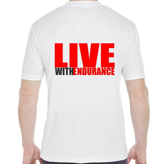 True City Life Christian Religous Sports Fitness SPF 30 Tshirt Live With Endurance Active in His Name