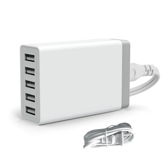 Multipuerto Seitruly tira de alimentación 5 puertos USB blanco