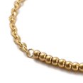 thumbnail image 2 of Ion Plating(IP) 304 Stainless Steel Round Beaded Link Bracelet with Oval Link Chains for Women Real 14K Gold Plated 6-5/8 inch(16.7cm), 2 of 3