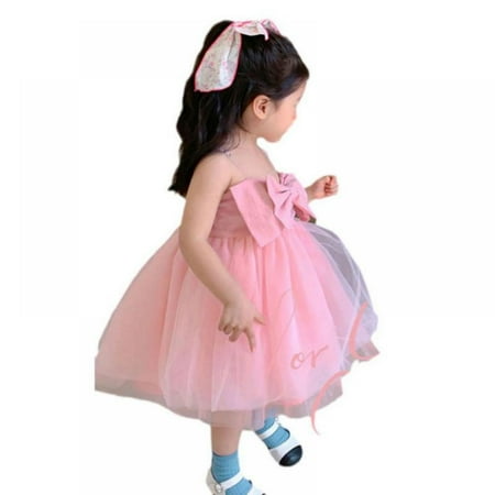 

Toddler Girls Tulle Sleeveless Bow Princess Dress Baby Girl Tutu Dress Sundress