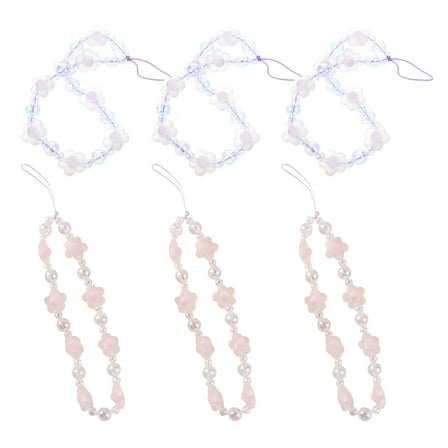 PAMINGONO 6Pcs Beaded Phone Wrist Strap Anti Theft Phone Lanyard Belt for Work 7.1x0.6x0.4in