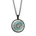thumbnail image 3 of OPOLSKI Vintage Glass Cabochon Pendant Long Chain Necklace Black, 3 of 8