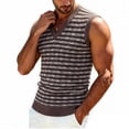 thumbnail image 5 of BaoFuBaoMei Sweater Vest Men Knitted Big and Tall V Neck Ribbed Trim Sleeveless Sweater Stripe Jacquard Fall Tops, 5 of 6