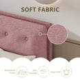 thumbnail image 3 of 4 EVER WINNER King Bed Frame, King Size Bed Frame with Headboard, Boucle Bed Frame with Removable Pillow Upholstery, No Box Spring Required, Easy Assembly, Pink, 3 of 6