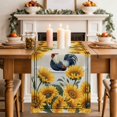 thumbnail image 4 of Bathing Roosters Cotton Linen Table Runner for Dining Kitchen, Farmhouse Sunflower Vintage Burlap Wedding Outdoor Party Tablerunners Decoration, Dresser Scarf Coffee Tablecloth Runners 13x70 Inches, 4 of 9