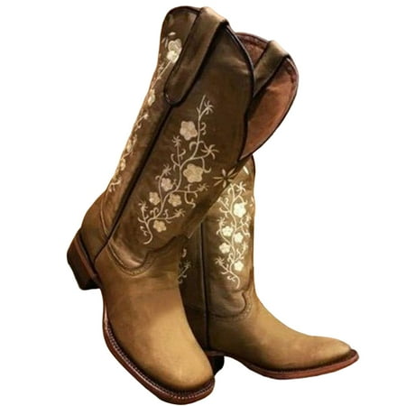 

Women s Knee High Riding Boots with Artificial Short Fleece Round-toe Shoes for Jeans Trench Coat Calf Pants 41 Khaki