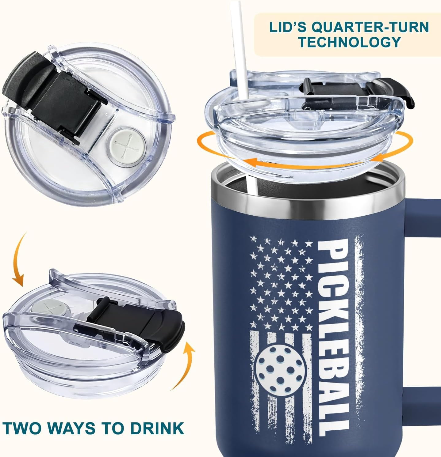 Pickleball Gifts For Men, Gifts For Pickleball Lovers, Pickleball Christmas Gift, Pickleballs Present Ideas From Son, Daughter And Kids, Christmas Presents For Dad, Tumbler 40oz With Handle