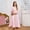 B0325-C1 Pink, variant on Girls Muslim Abaya Prayer Dress Islamic Modest Arabian Dresses Middle East Dubai Attire Kaftan Girls Formal Dresses Size 7-8