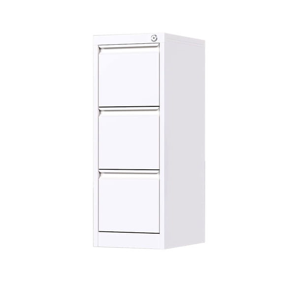 Open Box AOBABO 3 Drawer Metal File Cabinet w/Lock for Home & Office, White