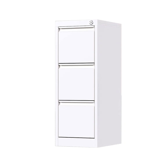 Open Box AOBABO 3 Drawer Metal File Cabinet w/Lock for Home & Office, White
