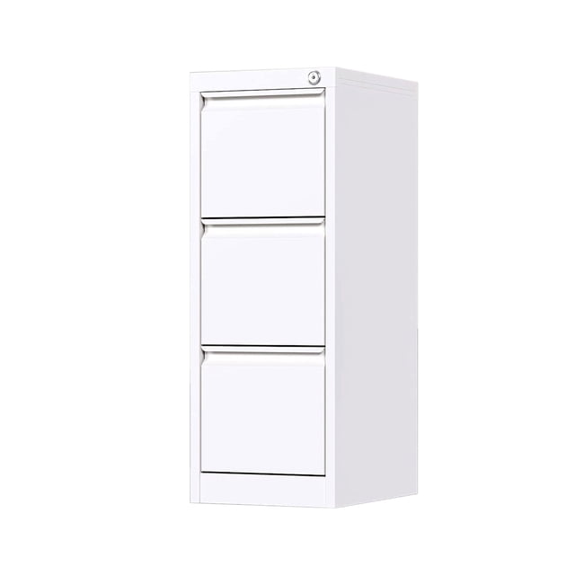 AOBABO 3 Drawer Vertical Metal File Cabinet w/Lock, Fully Assembled, White