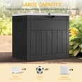 thumbnail image 3 of Uforic 30 Gallon Outdoor Storage Box, Weatherproof Resin Deck Box with Side Handles,for Patio Furniture, Cushions, Garden Tools, Lockable,Dark Gray, 3 of 5