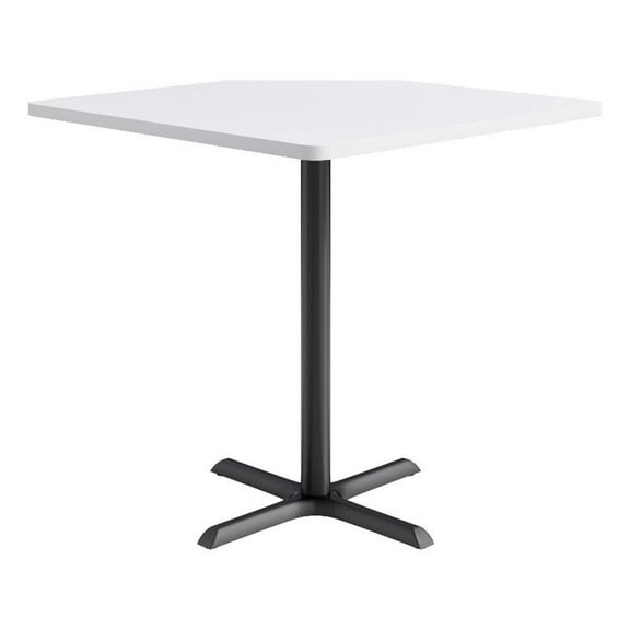 KFI Studios 42in Square Dining Table - 42in H - White Top - Black Base