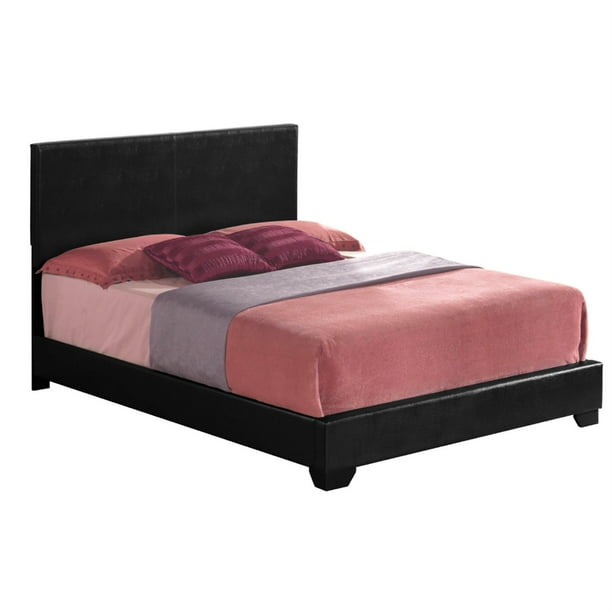 Eastern King Bed With Leatherette Padded Headboard And Footboard Black Com Leatherette Padded Headboard, E King Bed Frame