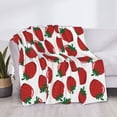 thumbnail image 3 of Rateoe Hand Drawn Strawberry Pattern Flannel Throw Blanket, Ultra-soft Blanket for Bed, Couch, Car, Hypoallergenic Anti-pilling blanket-60"x50"(Horizontal), 3 of 6