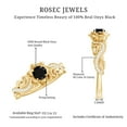 thumbnail image 6 of Rosec Jewels Natural Black Onyx Flower Engagement Ring for Women - Black Onyx Diamond Ring - AAA Quality - with Jewelry Box, 10K Yellow Gold, US 5.50, 6 of 9