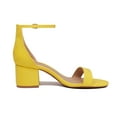thumbnail image 3 of Dream Pairs Women's Fashion Low Heel Ankle Strap Pump Sandals Open Toe Party Dress Shoes LOW-CHUNK YELLOW/SUEDE Size 6.5, 3 of 5