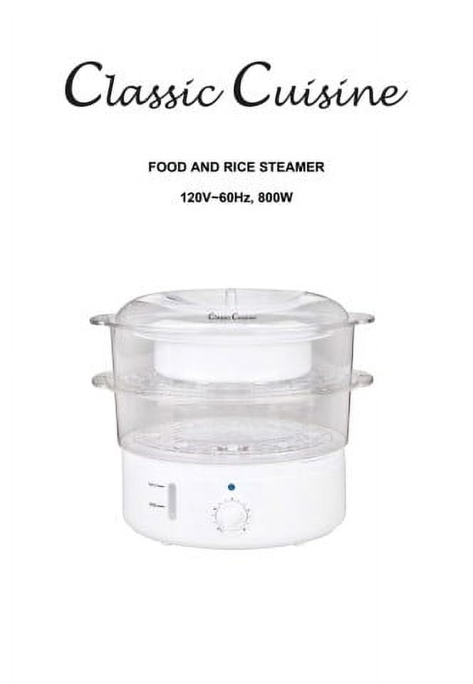 Vegetable Steamer Rice Cooker- 6.3 Quart Electric Steam Appliance with  Timer for Healthy Fish, Eggs, Vegetables, Rice, Baby Food by Classic  Cuisine